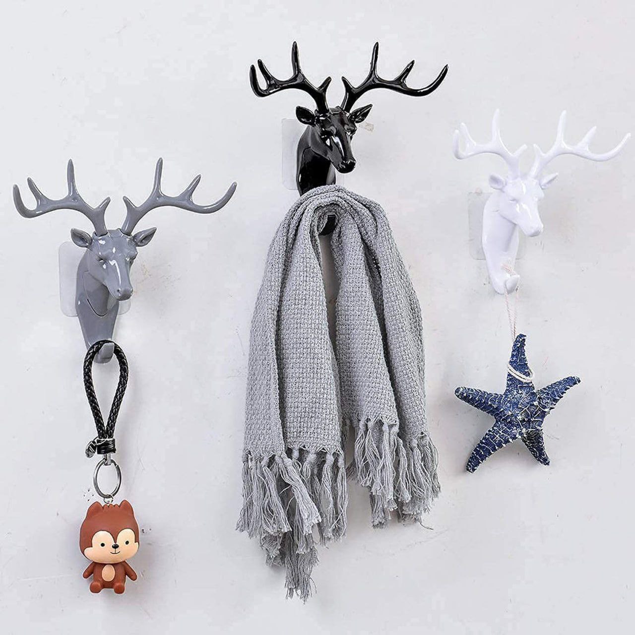 Deer Key Holder | Creative Deer Head Traceless Hook | offkaro.com